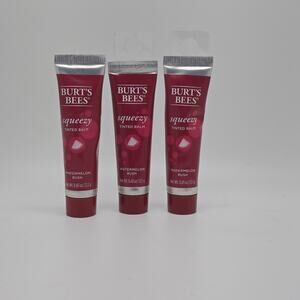 3 Tubes - Burt's Bees Squeezy Tinted Balm 0.43 oz Each Sealed Watermelon Rush